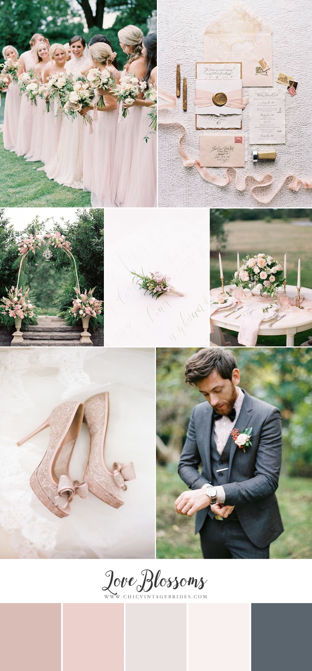 Love Blossoms - Spring Wedding Inspiration in a Pretty Palette of Pinks & Dusky Blue