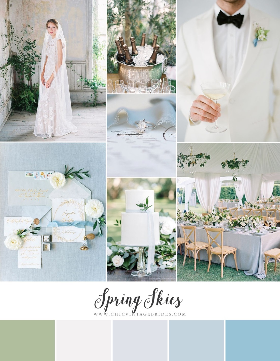 Spring Skies - Heavenly Wedding Inspiration in Soft Shades of Blue
