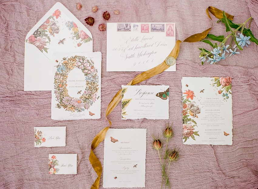 Floral Vintage Wedding Stationery Suite