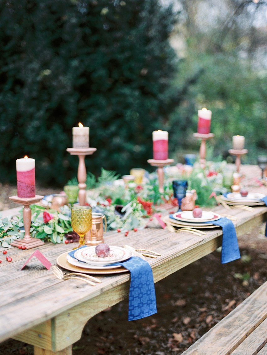 Rustic Winter Wedding Tablescape