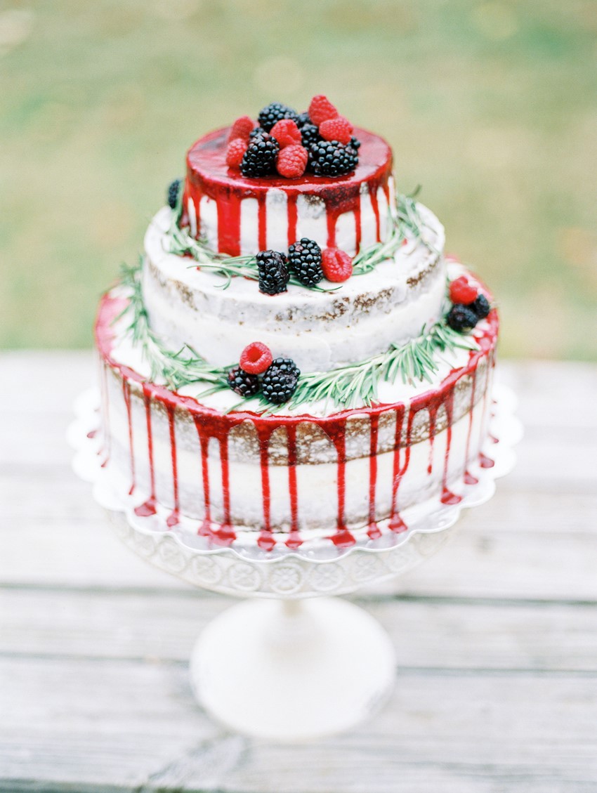 Berry Topped Winter Wedding Cake