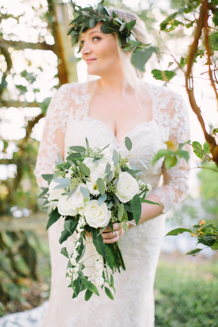 Greenery Bridal Bouquet & Flower Crown