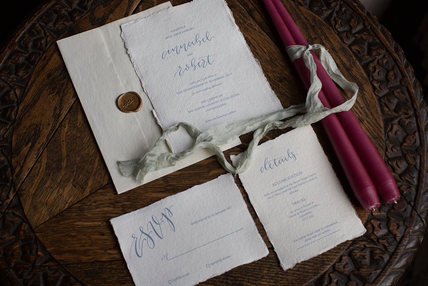 Vintage Calligraphy Wedding Invitation
