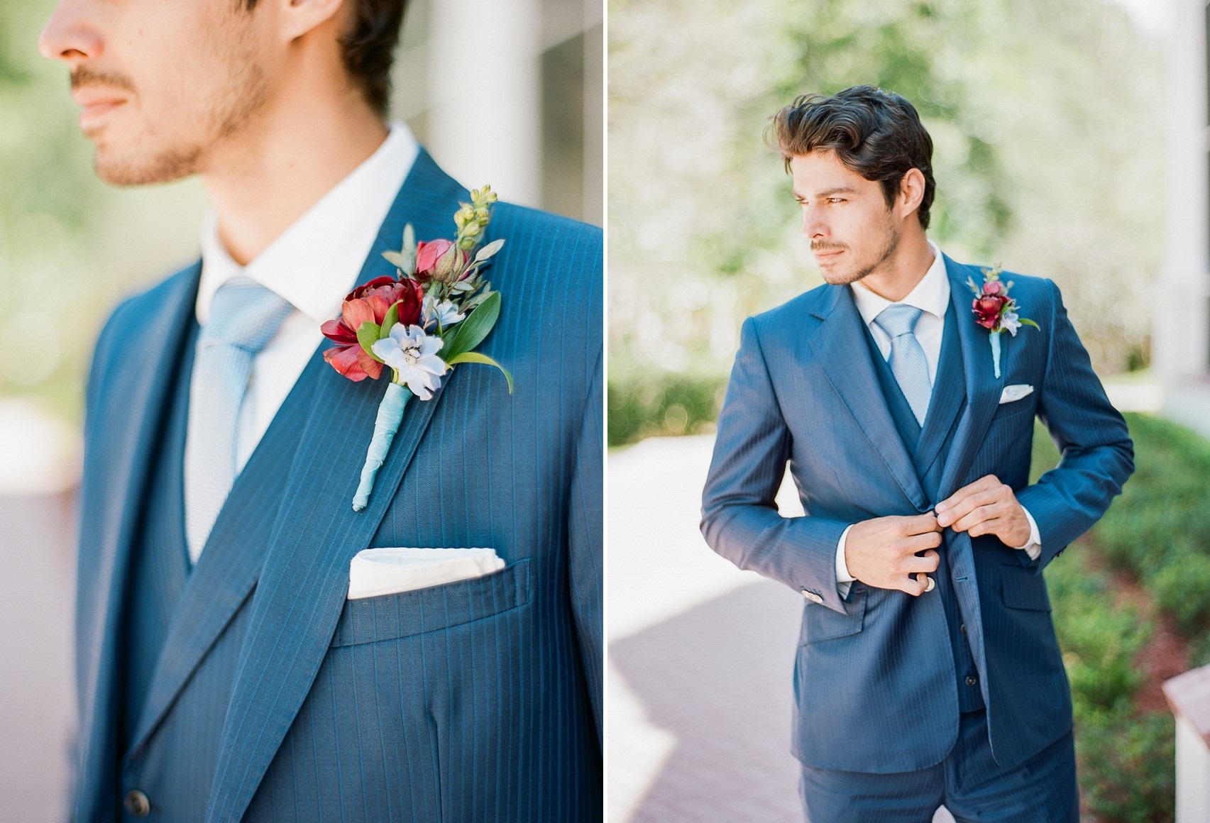 Dashing Groom in a Blue Suit