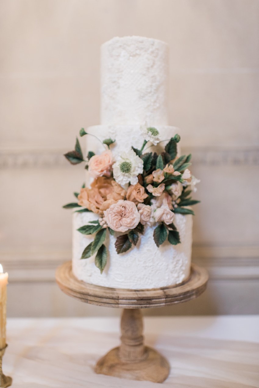 Floral Iced Wedding Cake
