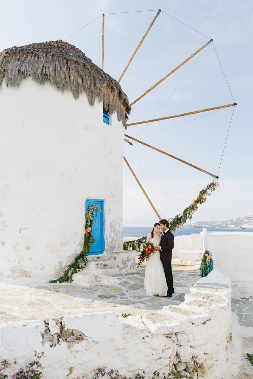 Mykonos Windmills Wedding Inspiration