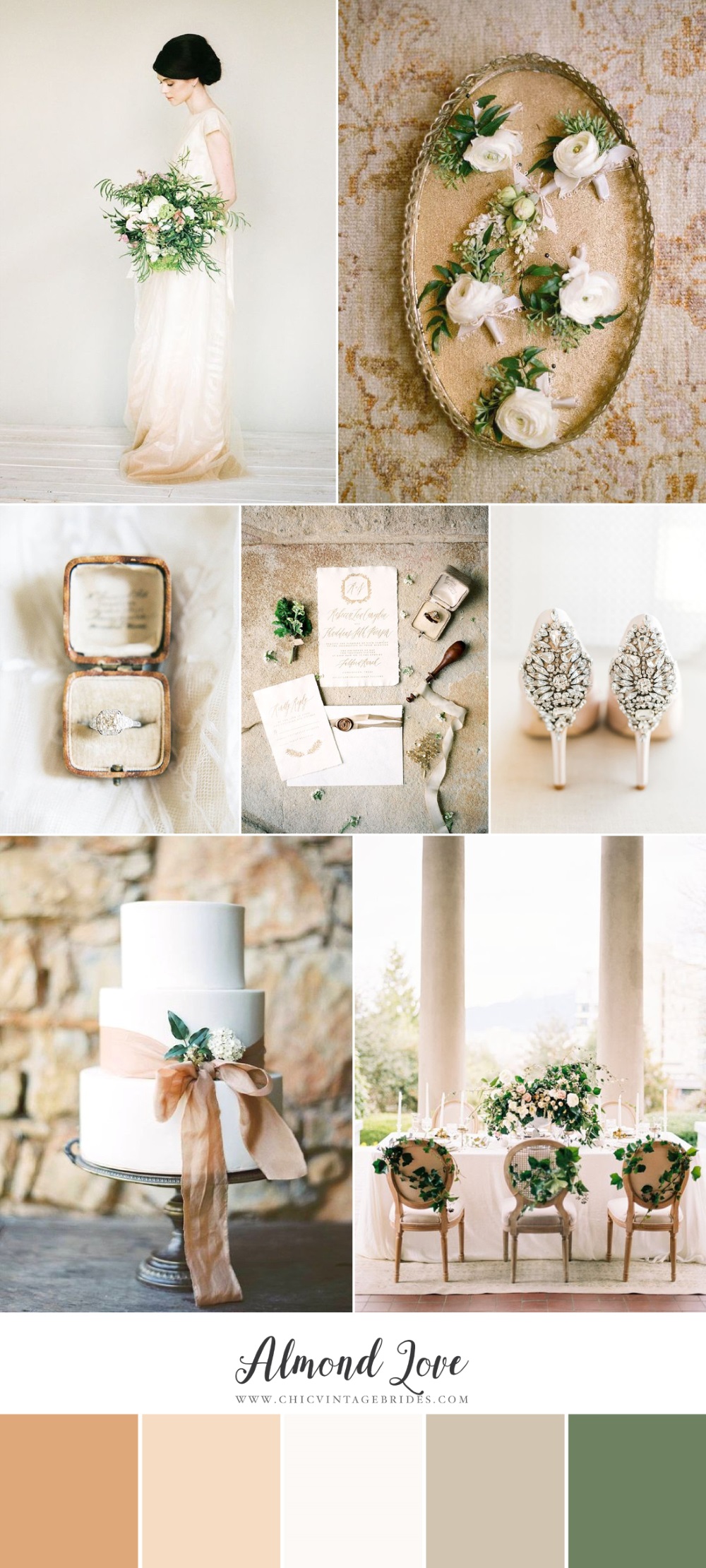 Almond Love - Neutral & Greenery Wedding Inspiration Board