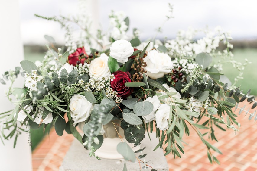 Red & White Wedding Flowers