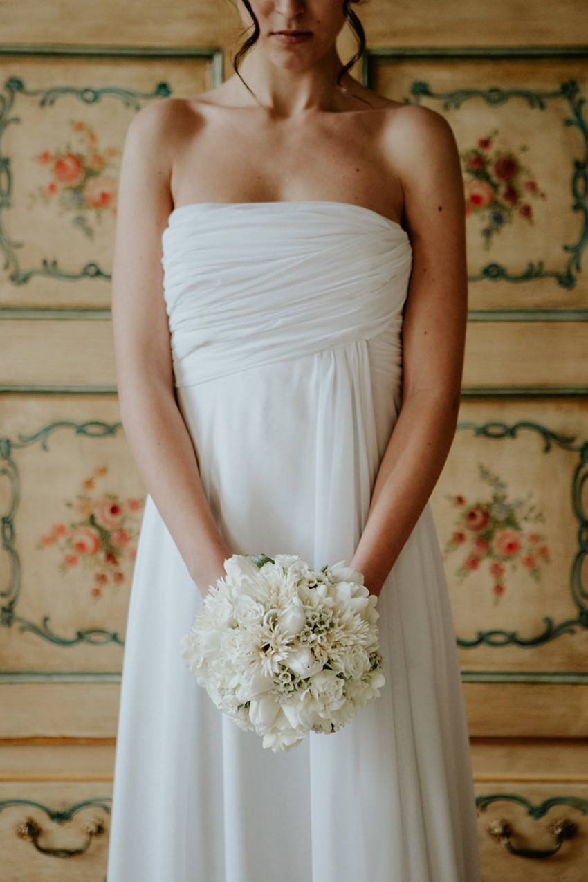 Simple All White Bridal Bouquet