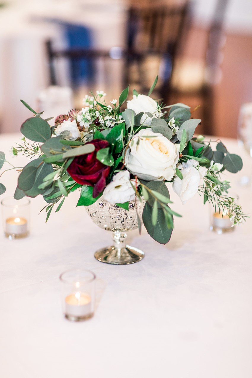 Red & White Floral Wedding Centerpieces