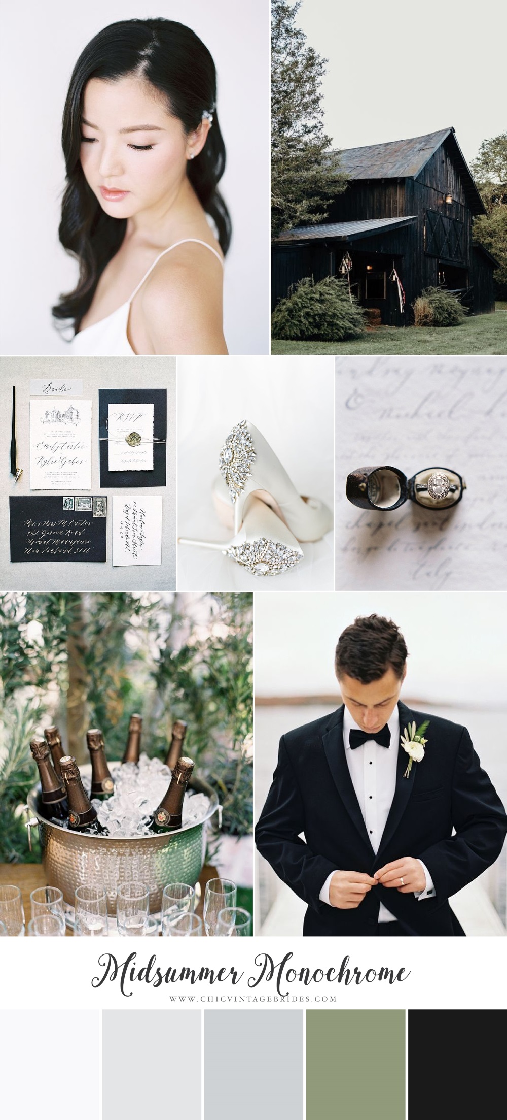 Midsummer Monochrome Wedding Inspiration Boar