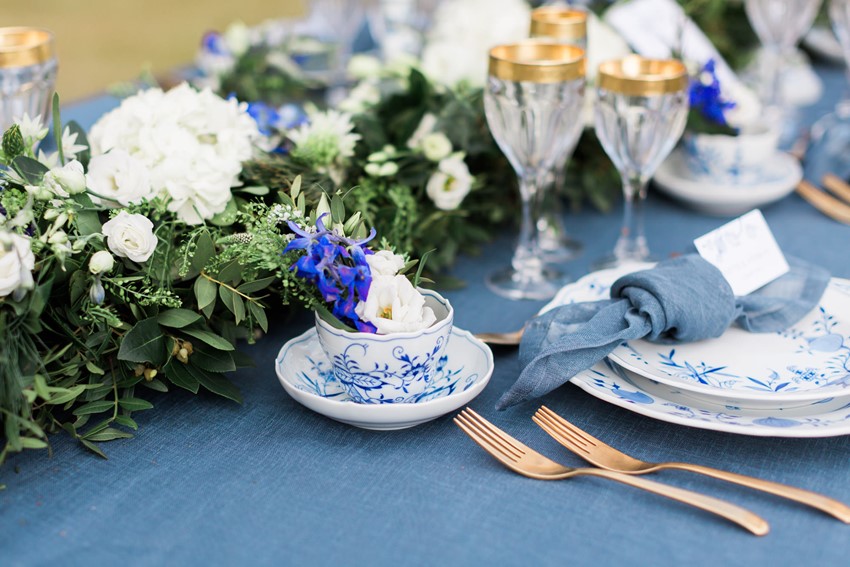 Blue Wedding Table Decor