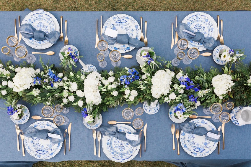 Blue China Wedding Tablescape