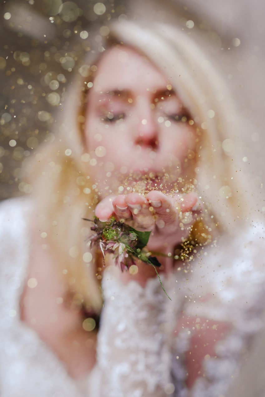 Bride Blowing Glitter