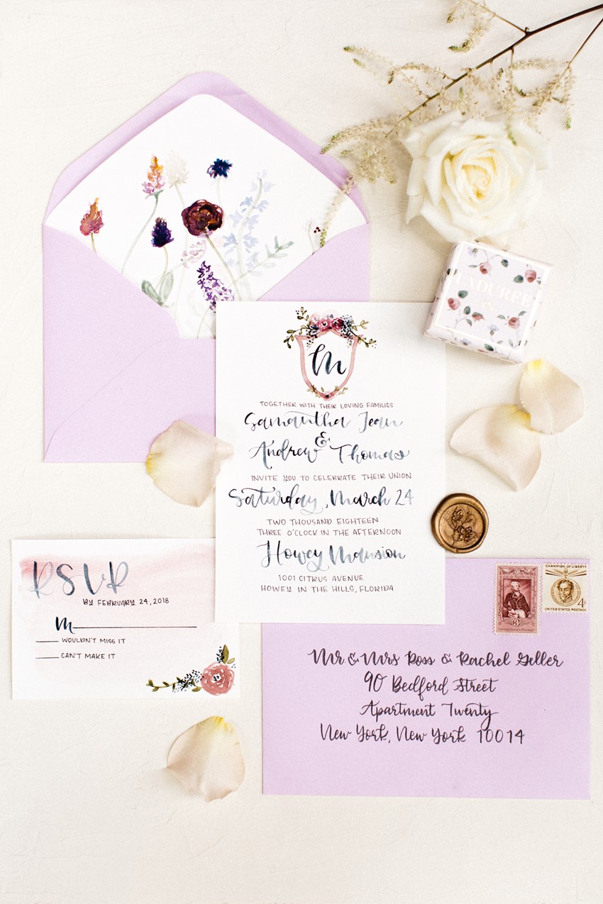 Floral Watercolor Wedding Stationery
