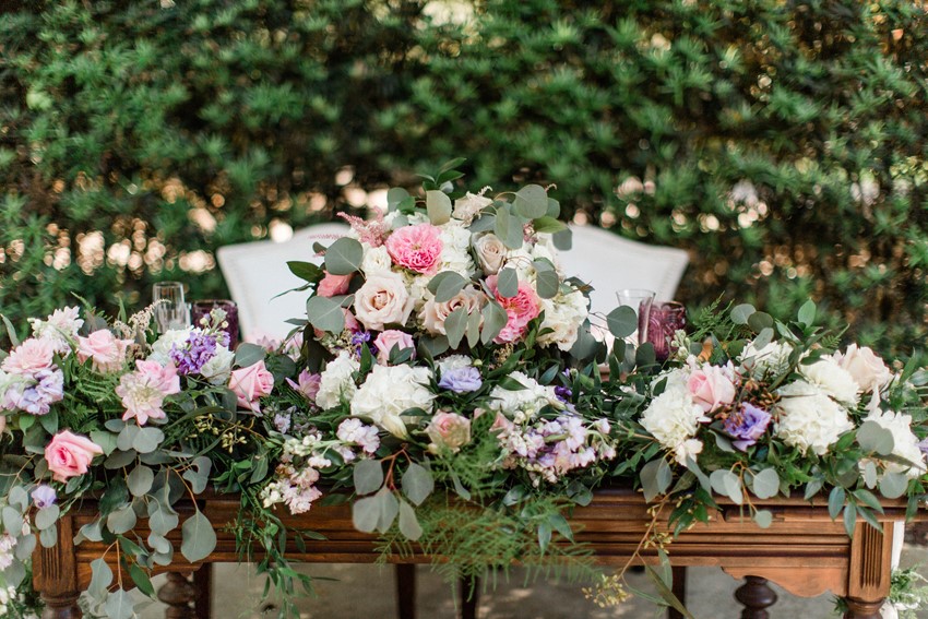 Pastel Floral Wedding Sweetheart Table