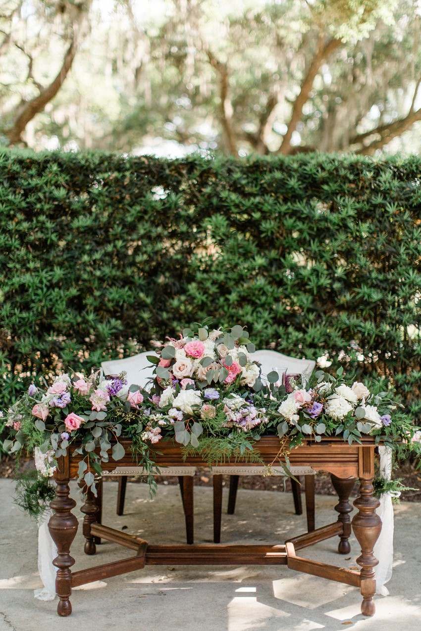 Pastel Floral Wedding Sweetheart Table