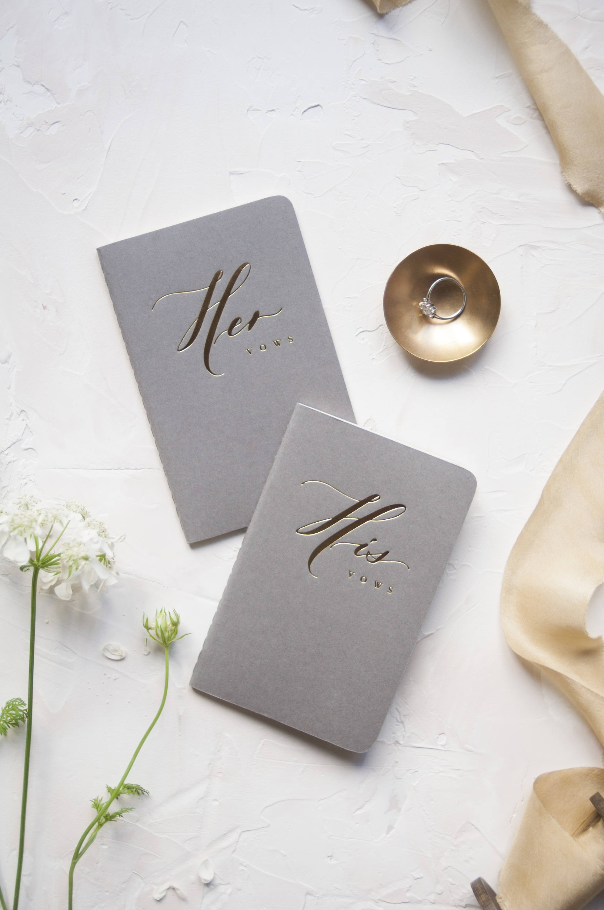 Grey Calligraphy Vow Books