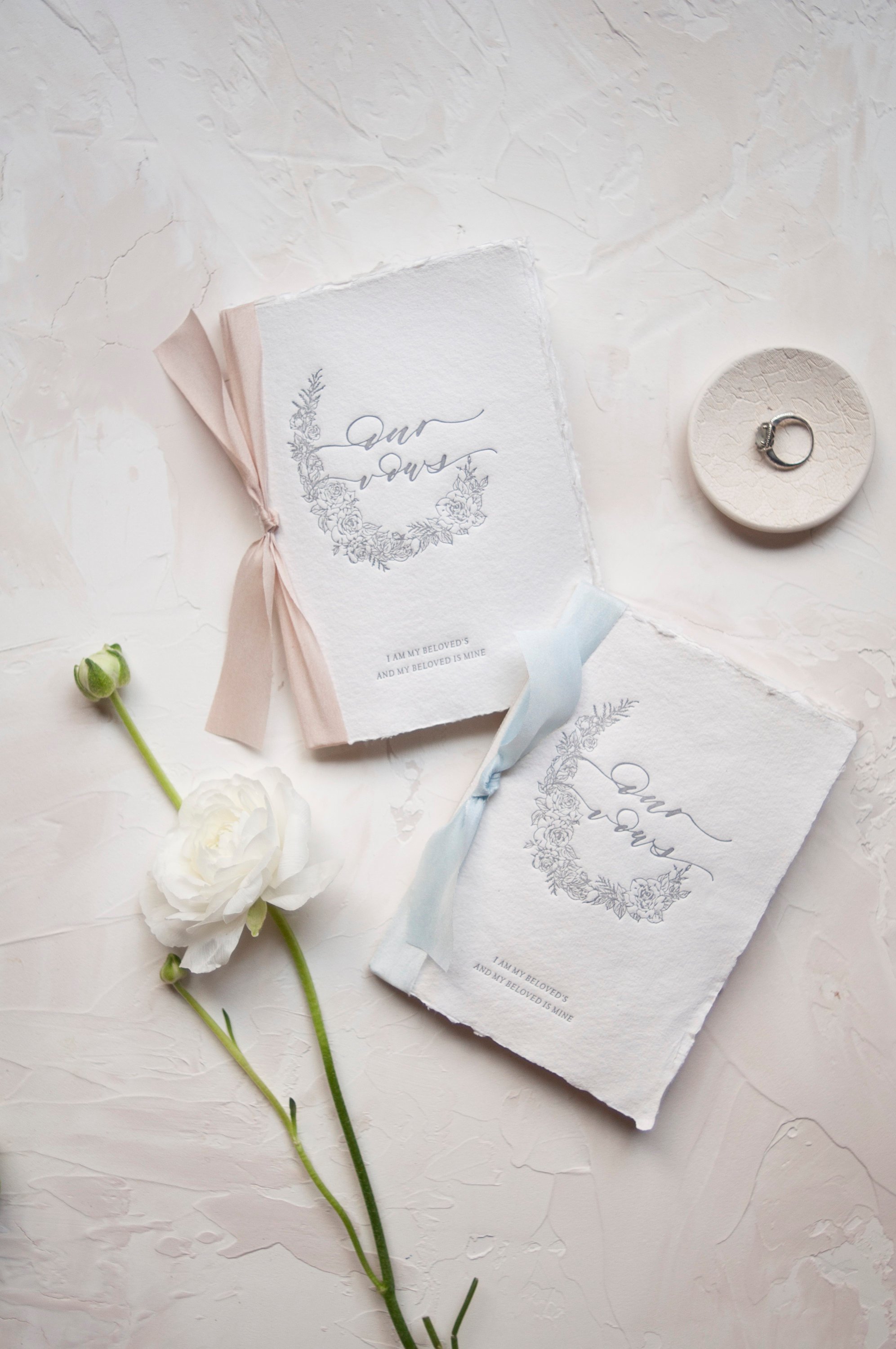 Letterpress Wedding Vow Books
