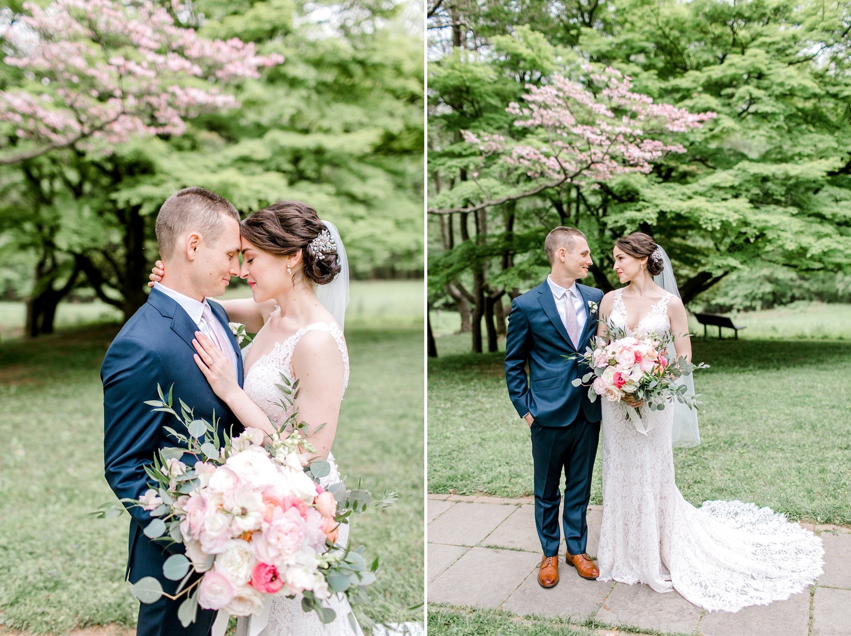 Romantic Blue & Pink Garden Wedding