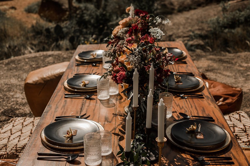 Boho Vintage Fall Wedding Table