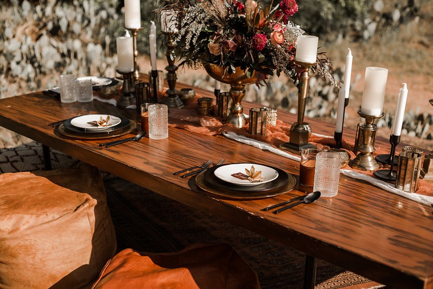 Boho Vintage Fall Wedding Table