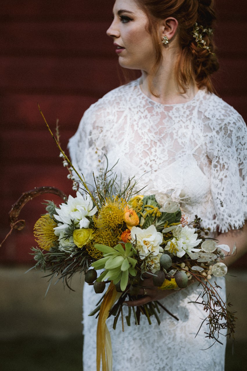 Rustic Yellow Bridal Bouquet