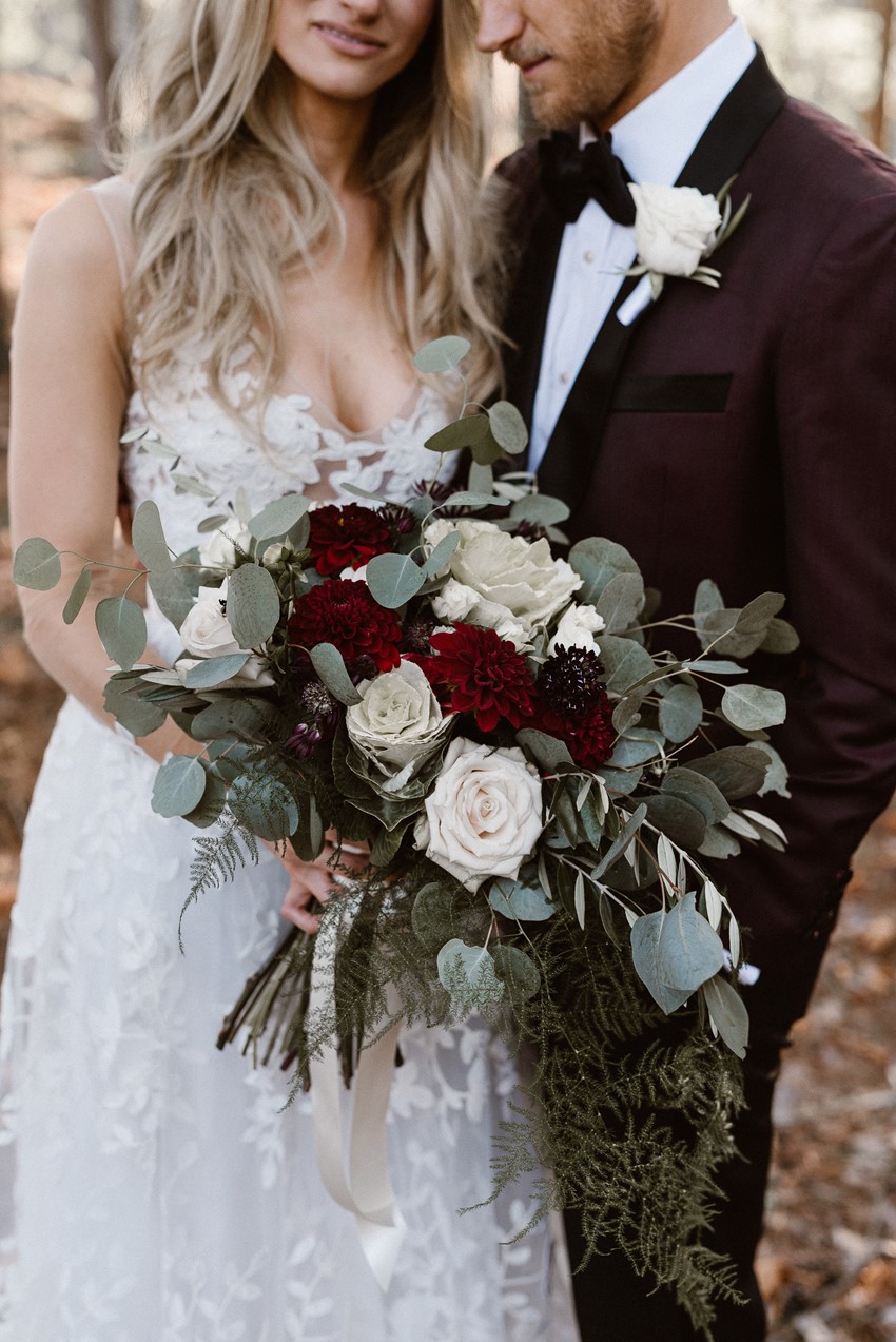 Red, White & Greenery Bridal Bouquet