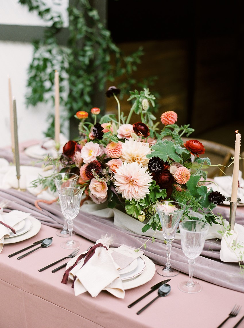 Dusky Pink Fall Wedding Table