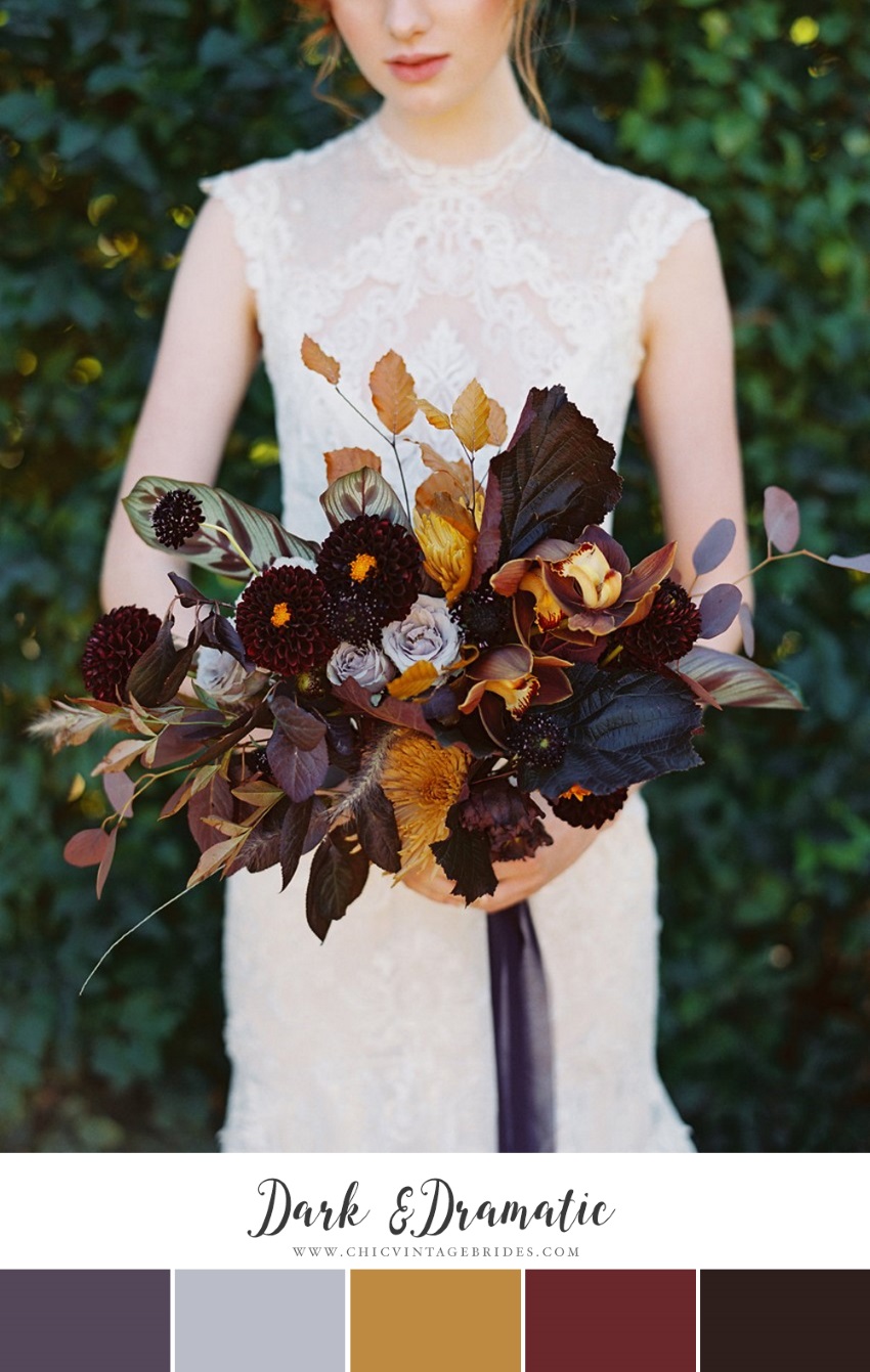 Dark & Different Fall Wedding Colour Palette