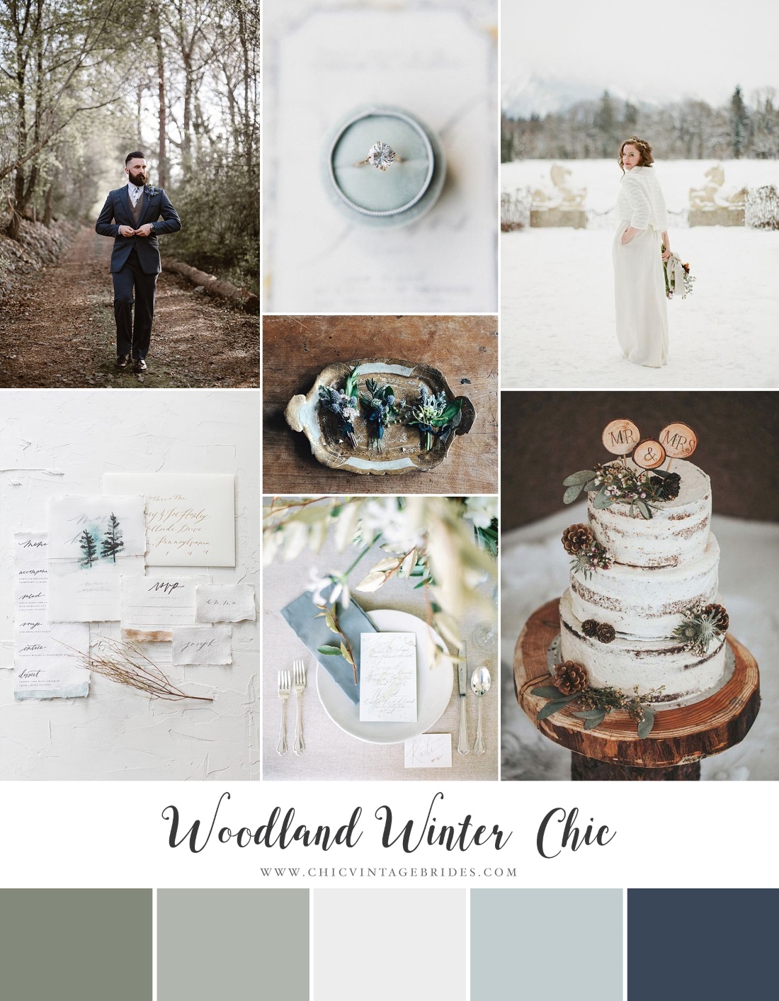 Snowy Winter Wedding Inspiration Board