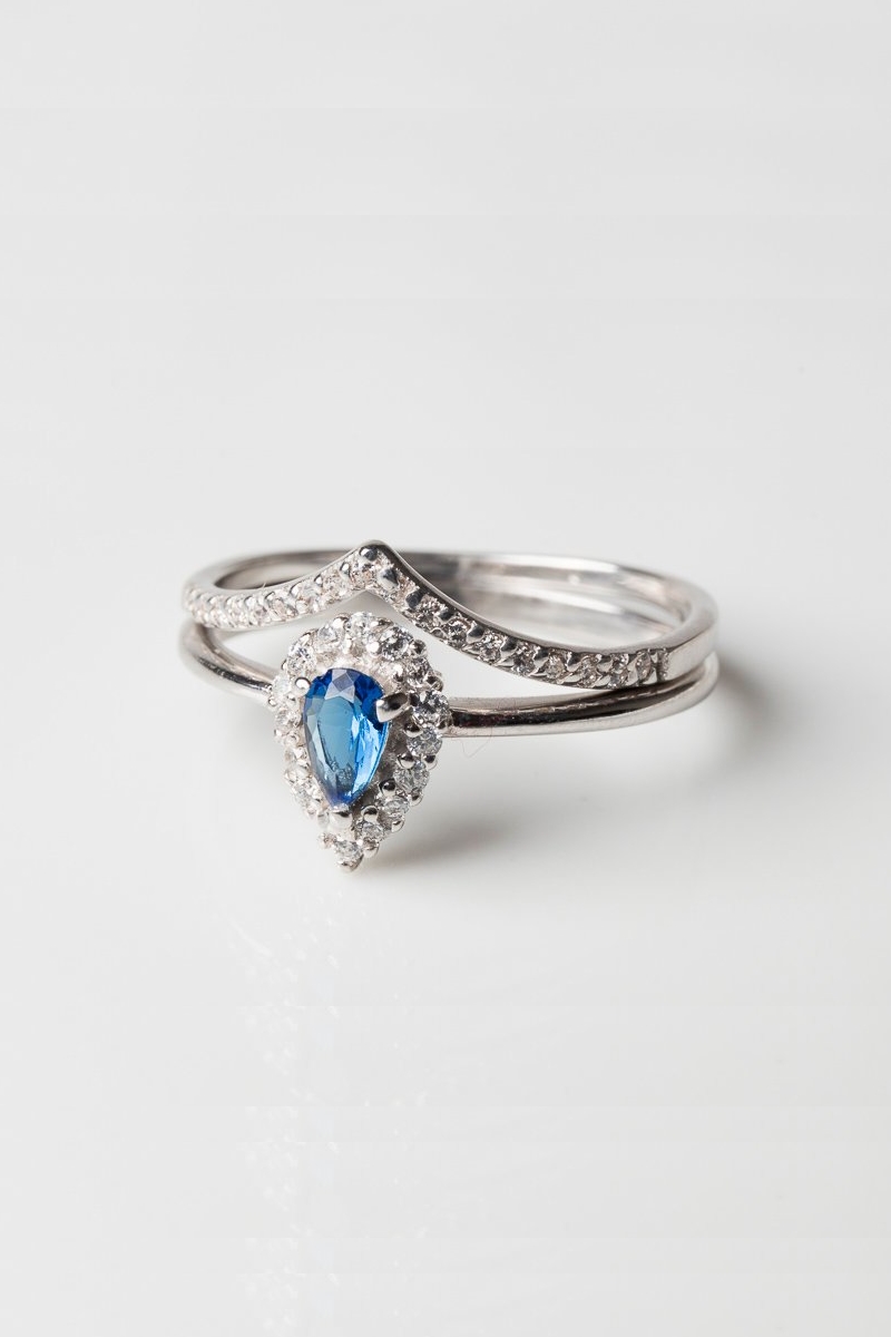 Sapphire Engagement Ring Set
