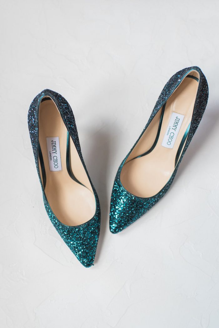 Green Sparkly Bridal Shoes