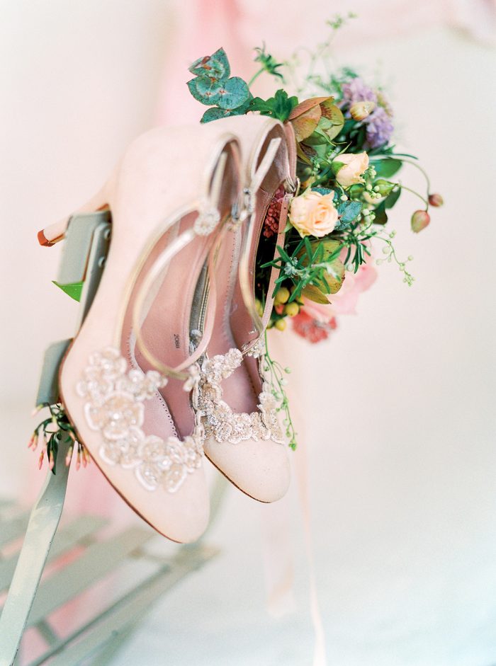 Emmy London Pink Floral Bridal Shoes
