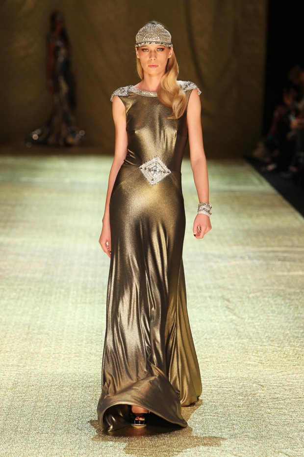 Johanna Johnson Luxor Collection at MBFWA Gold Floor length gown