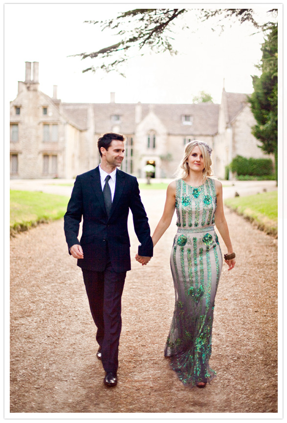 Green Jenny Packham Gown - 100 Layer Cake