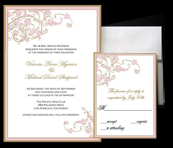 Pink & Gold Wedding Stationery
