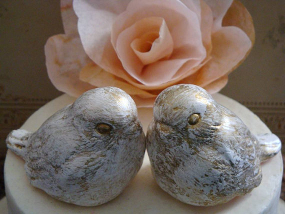 Rustic Chic Bird Cake Toppers on Etsy