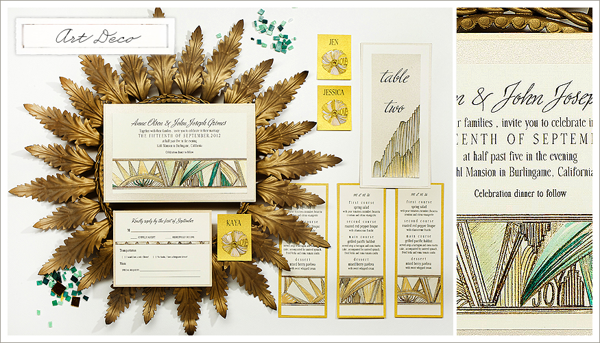 Art Deco Wedding Stationery from Momental Designs - Movements Collection