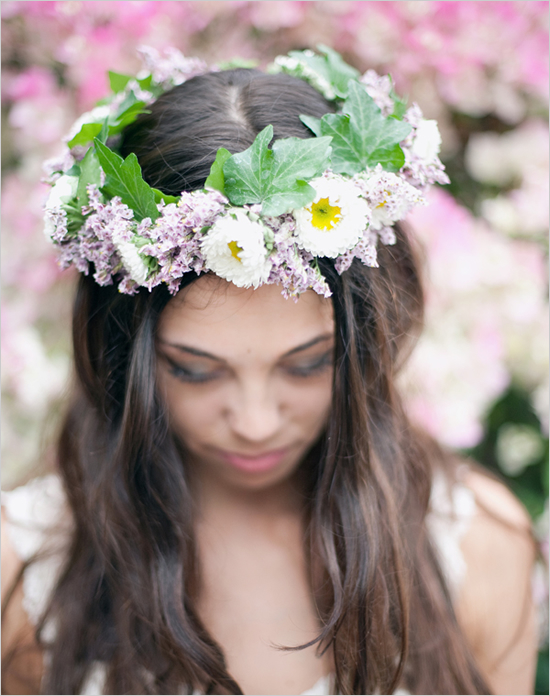 Lavender Green and Cream Floral Headband
