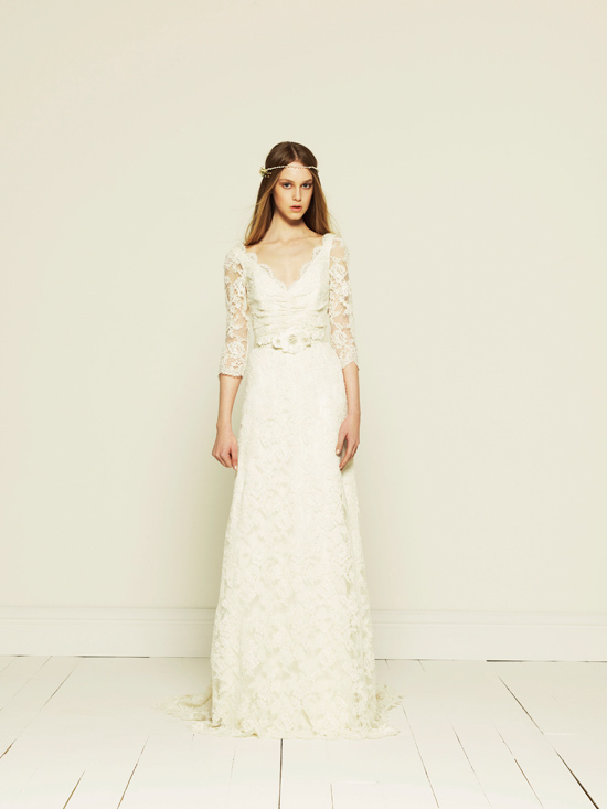 Collette Dinnigan 2012 - French Corded Lace Wedding Dress with Long Sleeves