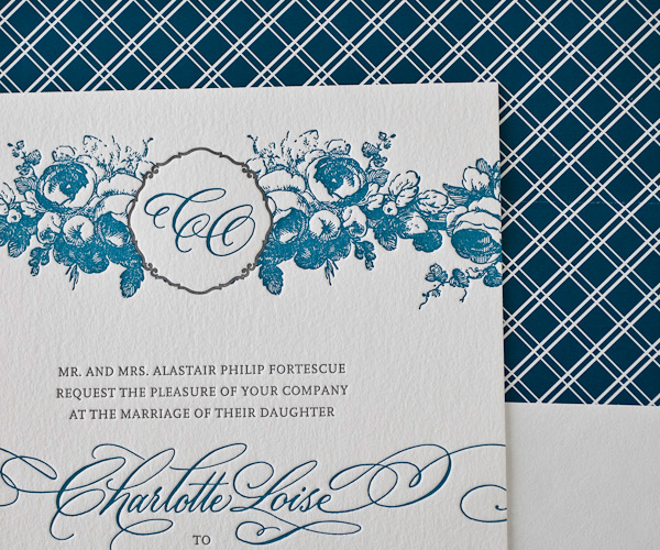 Delambre Classic Letterpress Wedding Stationery from Bella Figura