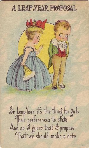 Leap Year Vintage Postcard