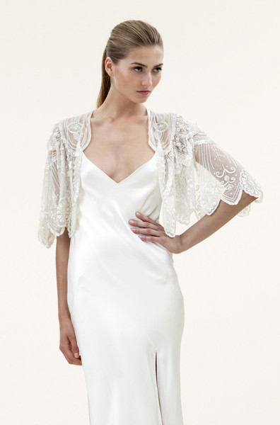 Jenny Packham 2012 Accessories Collection Elsa Embroidered Bridal Jacket