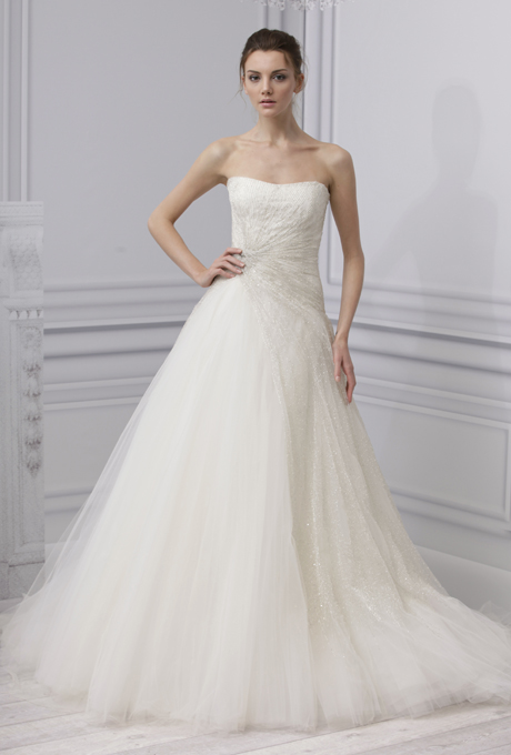 MONIQUE LHUILLIER SS13 Bridal Collection Tulle Wedding Dress