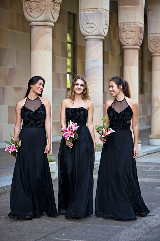 Sentani Long Black Bridesmaids Dresses