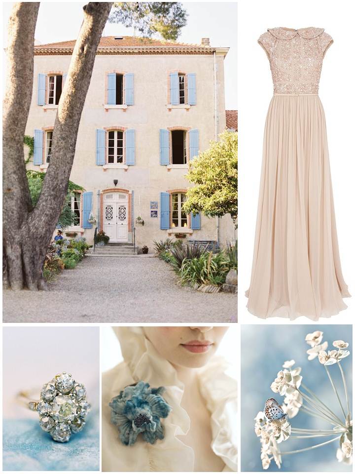Spring - Blush and Dusky Blue Moodboard