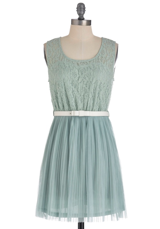 Peppermint Frosting Dress in Greyed Jade from Modcloth
