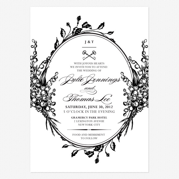 Antique Chic Wedding Invitiation from Love Vs Design