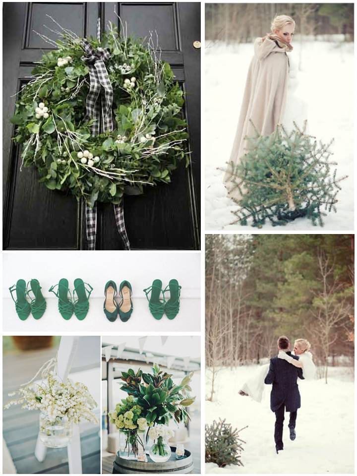 Emerald Green Winter Wedding Inspiration Board